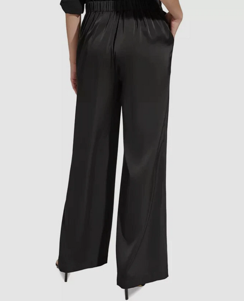 Calvin Klein  Women's Black Satin Pull-On Wide-Leg Pants |  Calvin Klein  in Lebanon