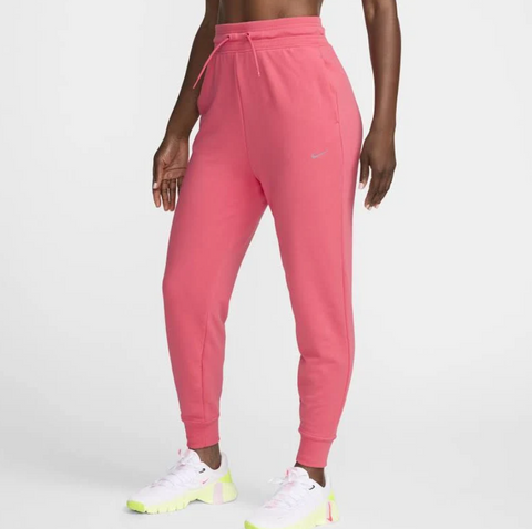 Nike Women's Pink  Dri-fit One French Terry High-Waisted 7/8 Sweatpants | Nike in Lebanon