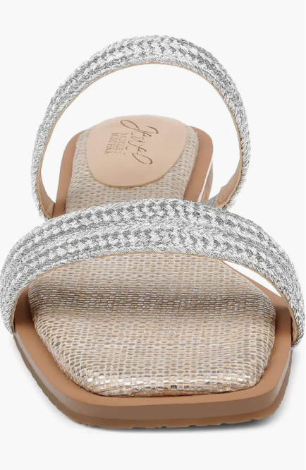 Jewel Badgley Mischka Women's Silver Helena Evening Flat Sandals | Jewel Badgley Mischka In Lebanon