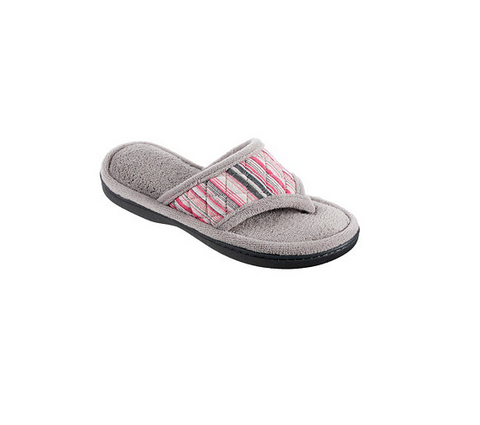 Isotoner Women's Gray & Pink Diamond Quilted Elsie Thong Slippers | Isotoner In Lebanon