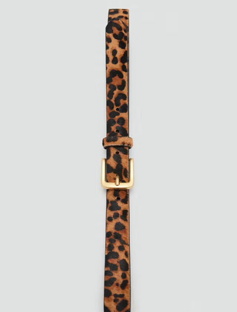 Mango Women's Dark Brown Leopard leather Belt| Mango in Lebanon
