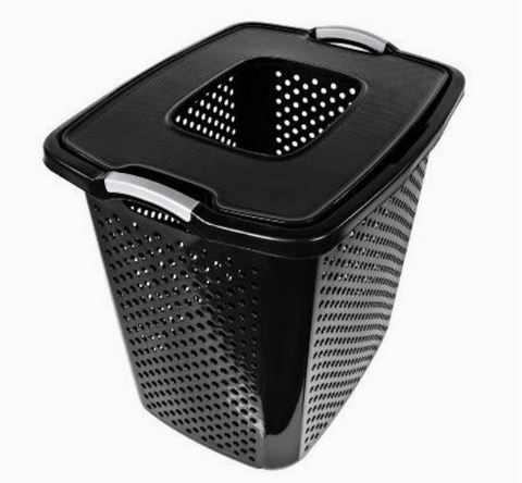 Home Logic Black Bushel Lidded Plastic XL Laundry Basket | Home Logic In Lebanon