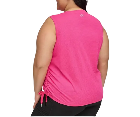 Calvin Klein Women's Fuchsia Plus Size Ruched Side Tie Blouse | Calvin Klein In Lebanon