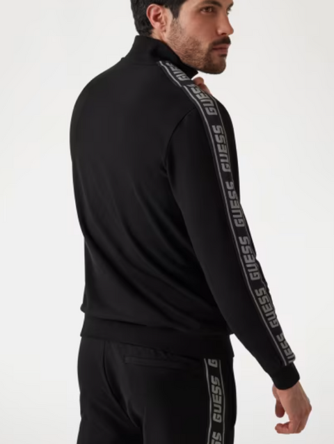 Guess  Men's Black Full Zip Jacket | Guess  in Lebanon