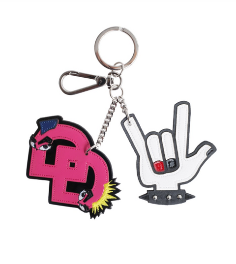 Dsquared2 Women's Pink /White Leather Punk Key Chain | Dsquared2 in Lebanon