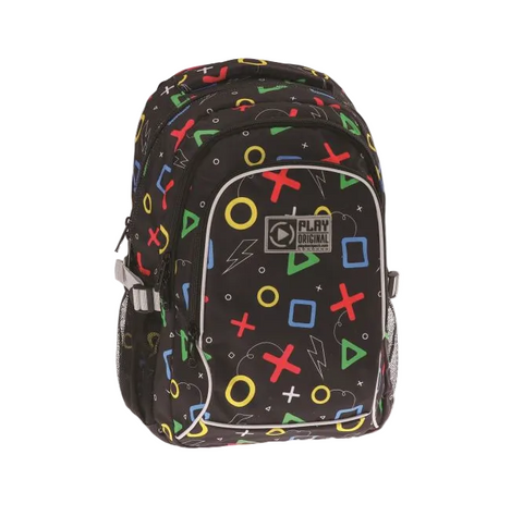 Play Remax Boy's Black Printed 3 compartment Backpack 44x32x18 cm | Play Remax In Lebanon