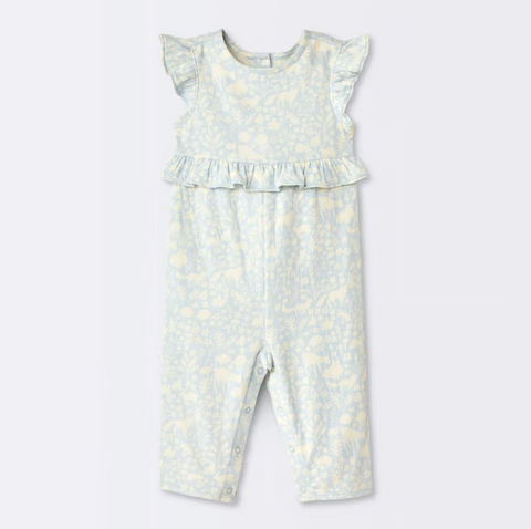 Cloud Island Baby Girl's Baby Blue & White Sleeveless Overall | Cloud Island In Lebanon