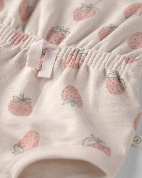Carter's Baby Girl's Light Beige Little Planet Strawberry Printed Organic Cotton Romper | Carter's In Lebanon