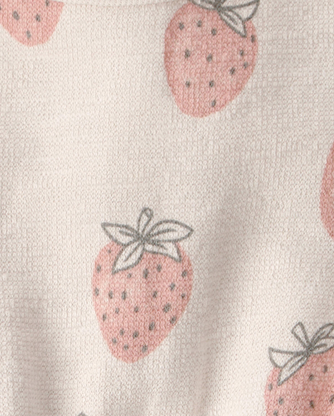 Carter's Baby Girl's Light Beige Little Planet Strawberry Printed Organic Cotton Romper | Carter's In Lebanon