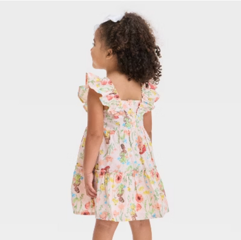 Disney Girl's Light Peach Princess Ariel Printed Dress | Disney In Lebanon