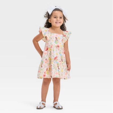 Disney Girl's Light Peach Princess Ariel Printed Dress | Disney In Lebanon