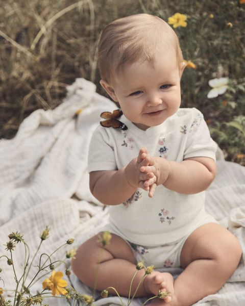 Carter's Baby Girl's Off White Little Planet 2-Piece Organic Cotton Floral-Print Short Set | Carter's In Lebanon