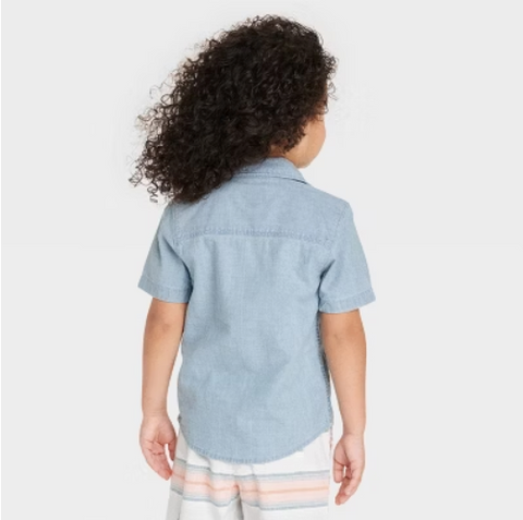 OshKosh Boy's Blue Denim Short Sleeve Shirt | OshKosh In Lebanon