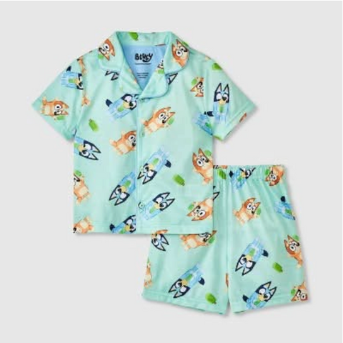 Bluey Boy's Green Printed 2 pcs Short Pajama Set | Bluey In Lebanon