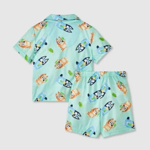 Bluey Boy's Green Printed 2 pcs Short Pajama Set | Bluey In Lebanon