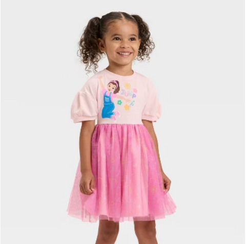 Ms. Rachel Baby Girl's Pink Jump Short Sleeve Tulle Dress | Ms. Rachel In Lebanon