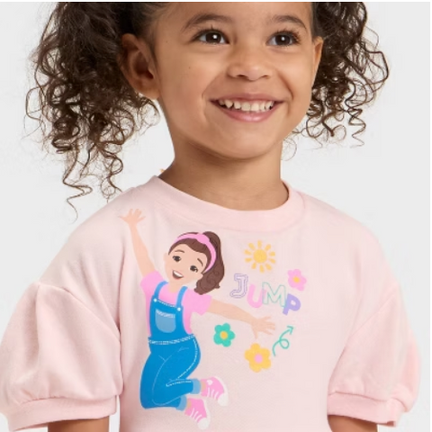 Ms. Rachel Baby Girl's Pink Jump Short Sleeve Tulle Dress | Ms. Rachel In Lebanon