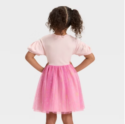 Ms. Rachel Baby Girl's Pink Jump Short Sleeve Tulle Dress | Ms. Rachel In Lebanon