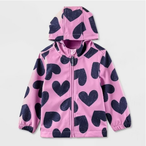 Cat & Jack Girl's Purple Heart Printed Softshell Jacket | Cat & Jack In Lebanon