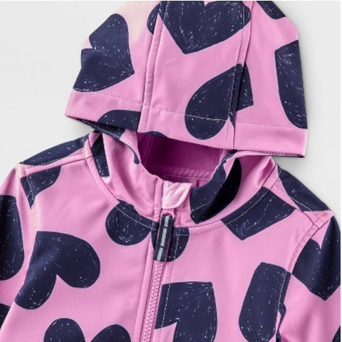 Cat & Jack Girl's Purple Heart Printed Softshell Jacket | Cat & Jack In Lebanon