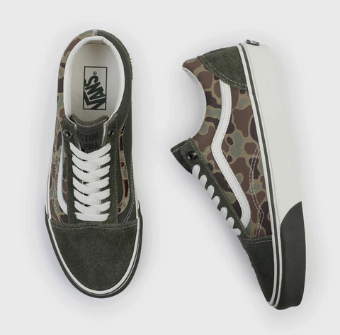 Vans Men's Olive Green Camo Old Skool Sneakers | Vans In Lebanon