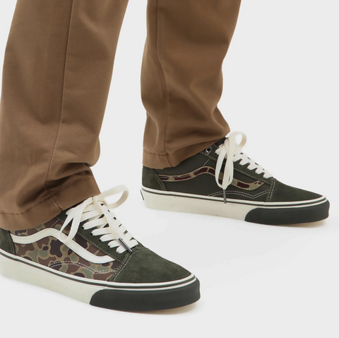 Vans Men's Olive Green Camo Old Skool Sneakers | Vans In Lebanon