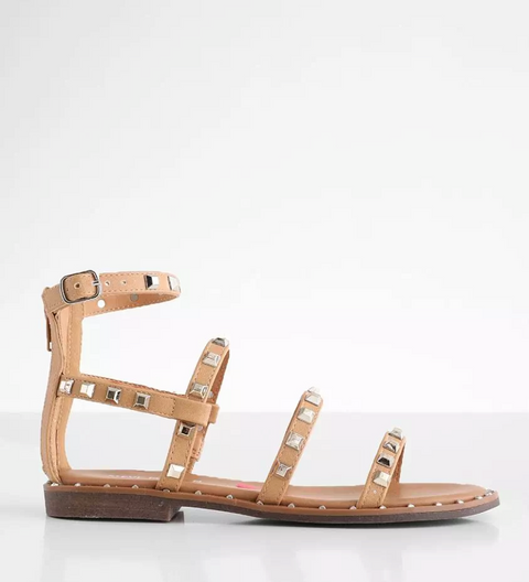 Steve Madden Girl's Tan Jtravel Studded Sandals | Steve Madden In Lebanon