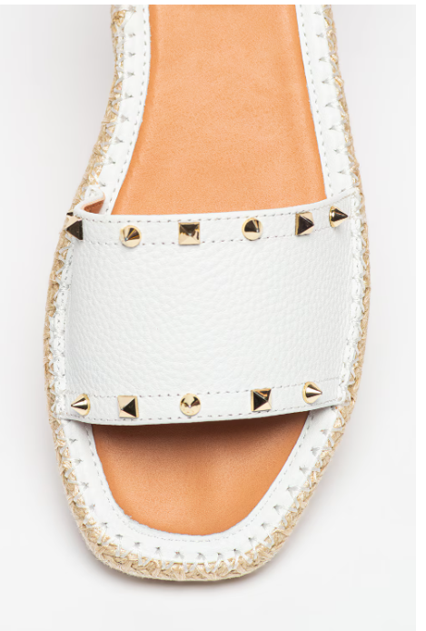 Steve Madden Women's White Leather Stjohns  Sandals  | Steve Madden  in Lebanon