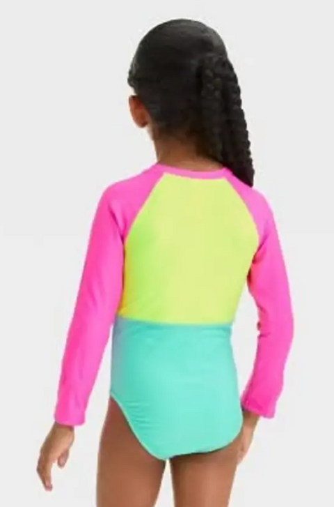 Cat & Jack  Girl's Yellow Pink Green Long Sleeve  Swimsuit  |Cat & Jack in Lebanon
