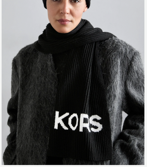 Michael Kors Women's Black Wool Scarf | Michael Kors In Lebanon