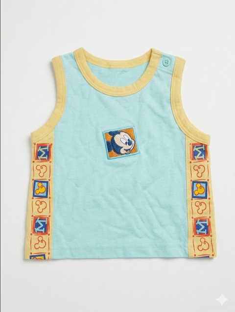 Disney Baby Boy's Aqua Mickey Mouse Sleeveless Blouse   |Disney in Lebanon