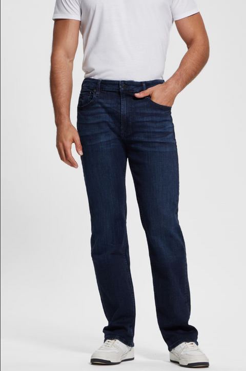 Guess Men's Navy Slim Tapered Jeans | Guess In Lebanon