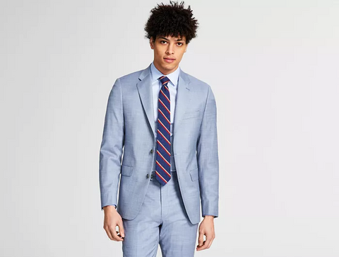 Calvin Klein Men's Light Blue Wool-Blend Infinite Stretch Suit Jacket | Calvin Klein In Lebanon