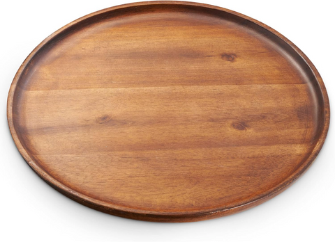 Tria Form Brown Wood Round Serving Tray 43cm | Tria Form In Lebanon