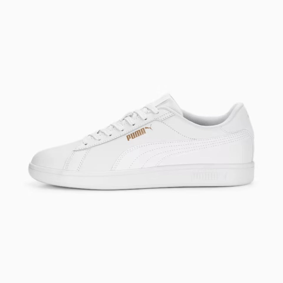White Puma sneaker on a white background