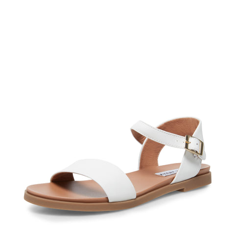 Steve Madden Women's White Dina Flat Sandals | Steve Madden In Lebanon