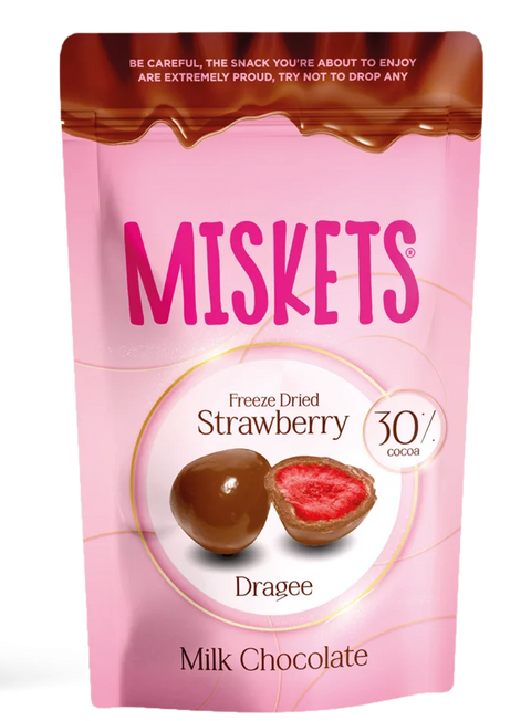 Miskets Freeze Dried Strawberry Milk Chocolate Dragee 80g | Miskets In Lebanon