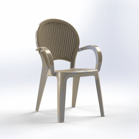 3MPlast Sultan Rattan Back Chair With Arms 3M-SUL02