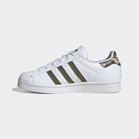 Adidas Unisex White & Olive Green Superstar Sneakers | Adidas In Lebanon