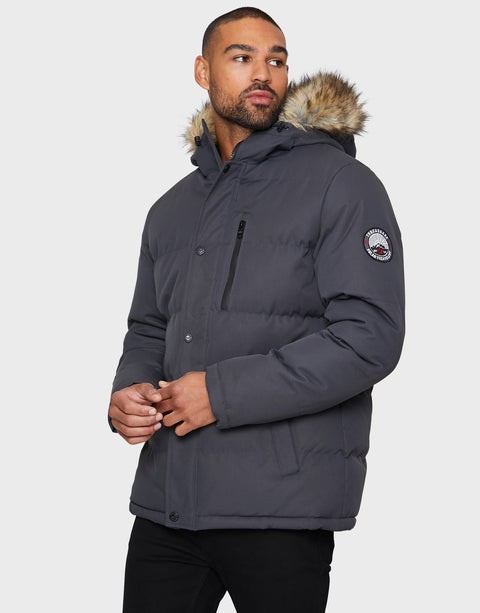 Threadbare Men's Charcoal Parka Jacket | Threadbare In Lebanon