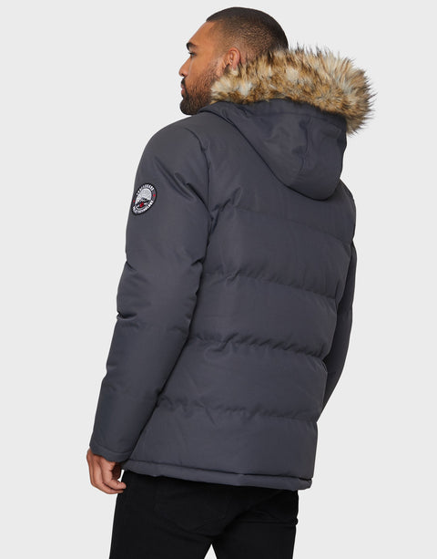 Threadbare Men's Charcoal Parka Jacket | Threadbare In Lebanon