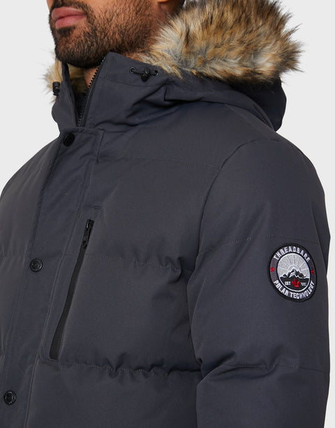 Threadbare Men's Charcoal Parka Jacket | Threadbare In Lebanon