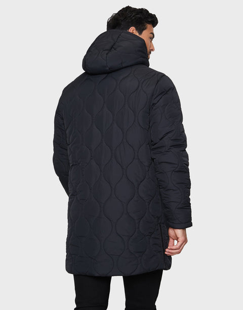 Threadbare Men's Black Padded Longline Jacket | Threadbare In Lebanon