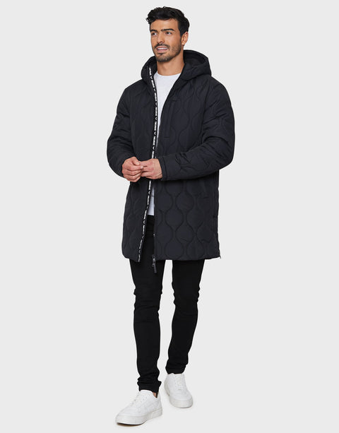 Threadbare Men's Black Padded Longline Jacket | Threadbare In Lebanon