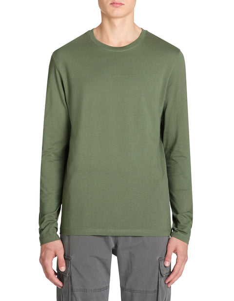 Celio Men's Sage Green Long Sleeve Straight Crew Neck Blouse | Celio In Lebanon