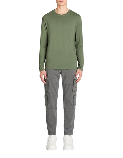 Celio Men's Sage Green Long Sleeve Straight Crew Neck Blouse | Celio In Lebanon