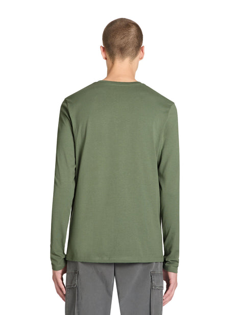 Celio Men's Sage Green Long Sleeve Straight Crew Neck Blouse | Celio In Lebanon