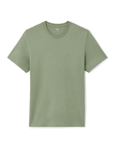 Celio Men's Light Khaki Straight Crew Neck T-Shirt | Celio In Lebanon