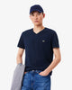Lacoste Men's Navy Lightweight Pima Cotton V Neck T-Shirt | Lacoste In Lebanon