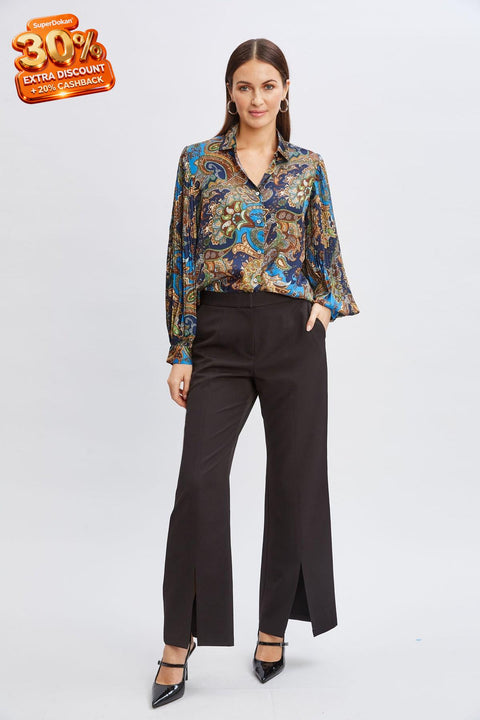 T-Tahari Women's Multicolor Royal Paisley Button Down Shirt | T-Tahari In Lebanon